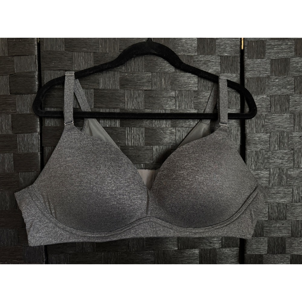 Torrid Wireless Bra Womens 46B Gray Heathered Padded Everyday Adjustable Strap